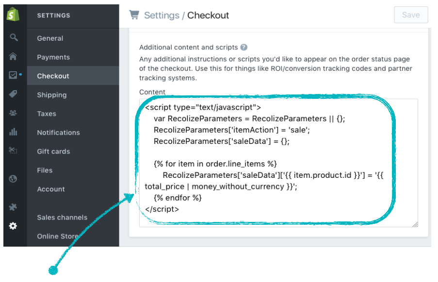 shopify add tracking code
