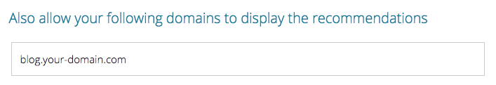 Domain-Overlapping Recommendations Configuration