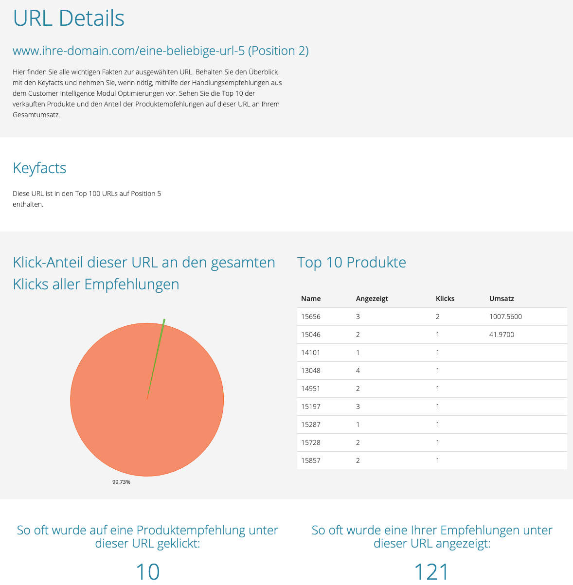 Recolize URL Details analyiseren